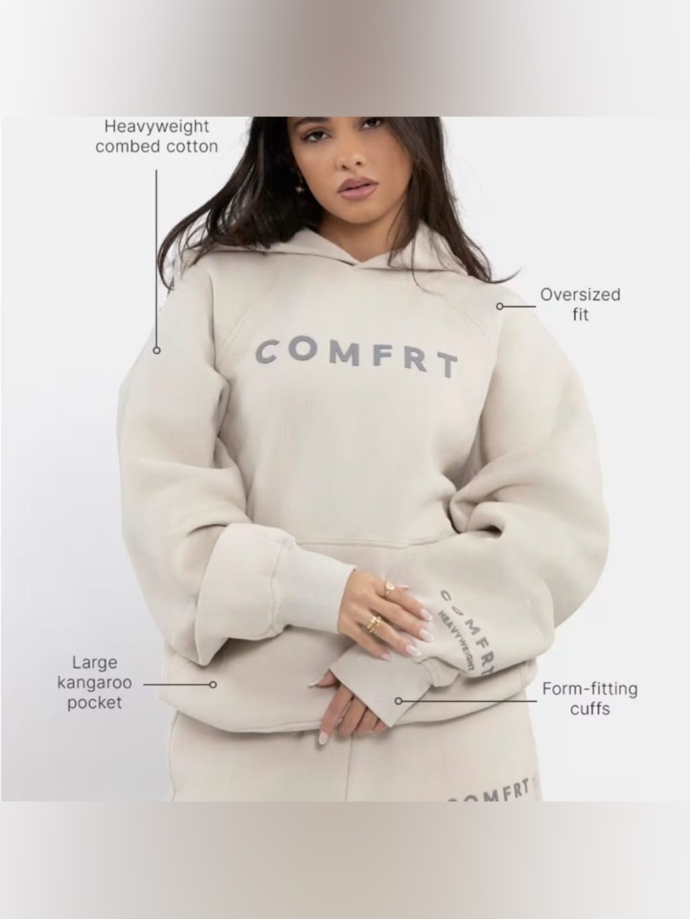 NWOT Comfrt Tranquil Hoodie in Cotton - Picture 2 of 4